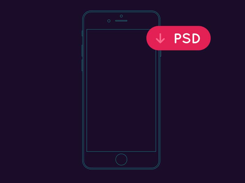 iPhone Outline Mockup PSD