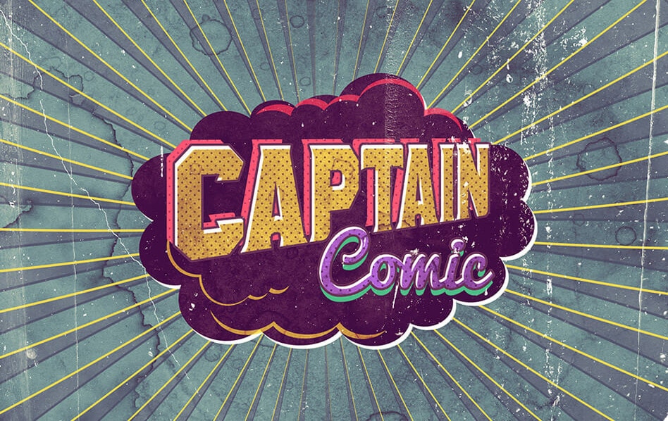 Vintage Poster Comic Text Effect PSD