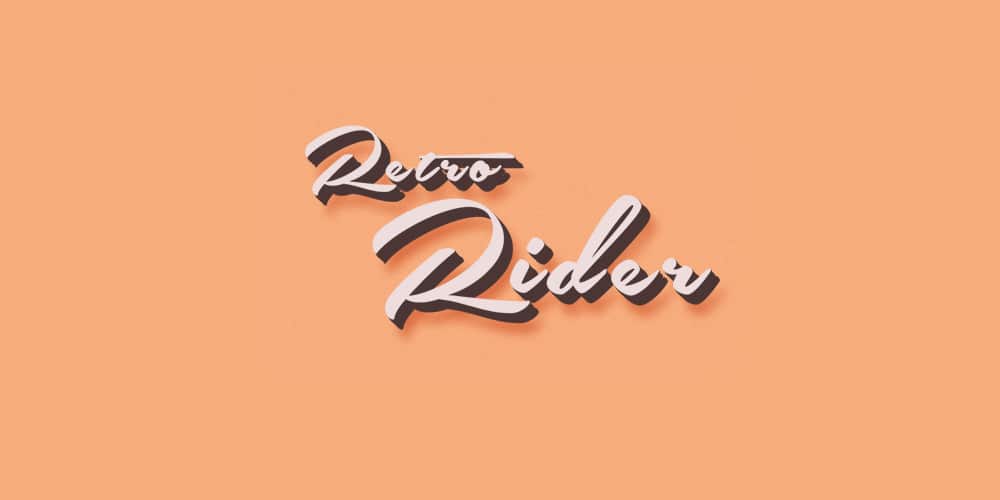 Retro Rider Text Effect PSD