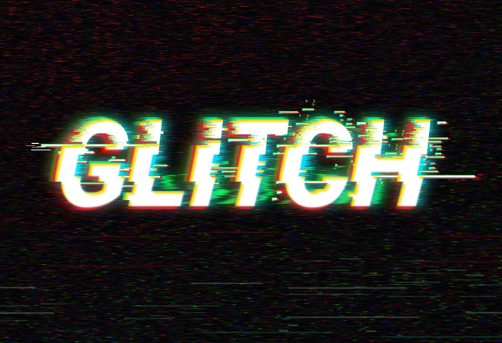 Digital Glitch Text Effect PSD