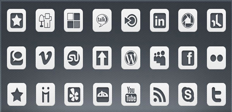 1,540 inFocus Simple White Social Media Icons