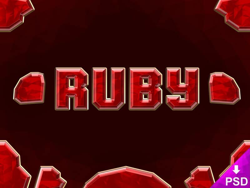 Ruby Text Style PSD