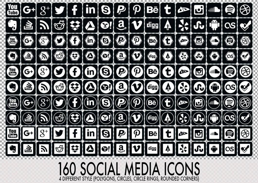 160 Social Media Icons