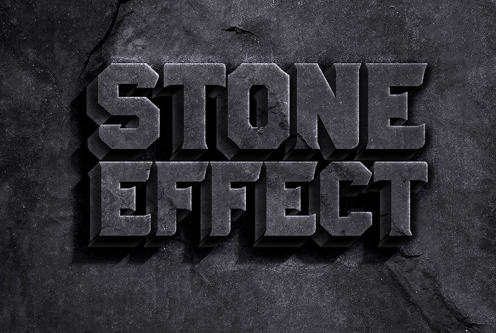 Stone Text Effect PSD