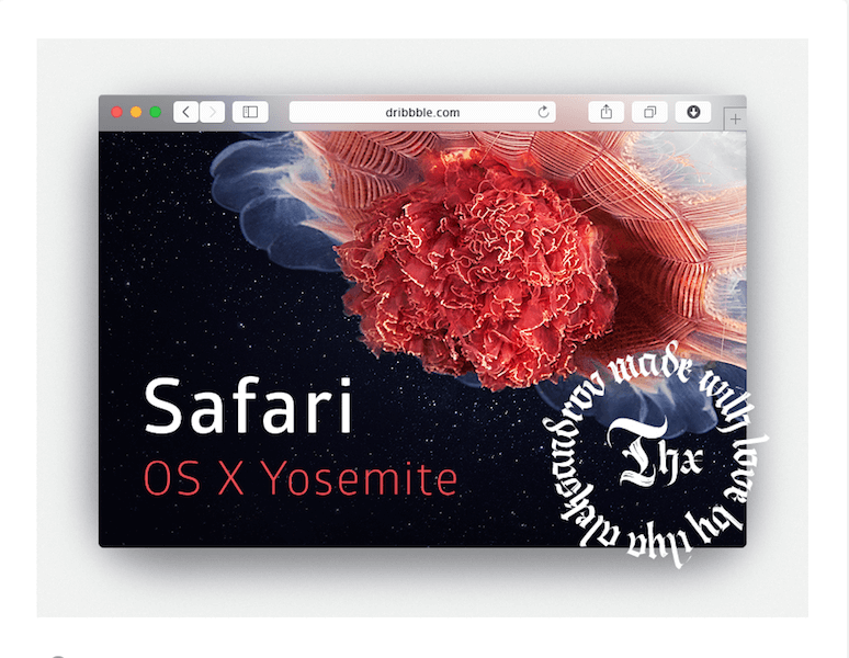 Safari Yosemite Browser PSD Mockup