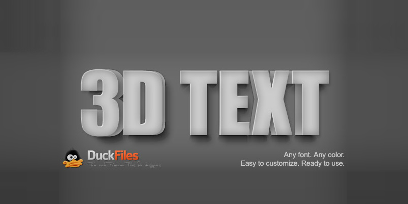 3D Text Effect Free PSD