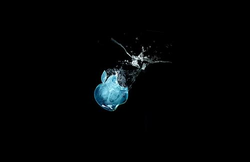 3D Apple Symbol in Water