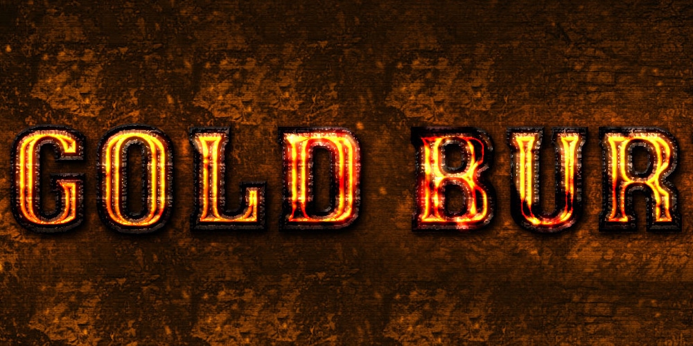Gold Burning Text Effect PSD