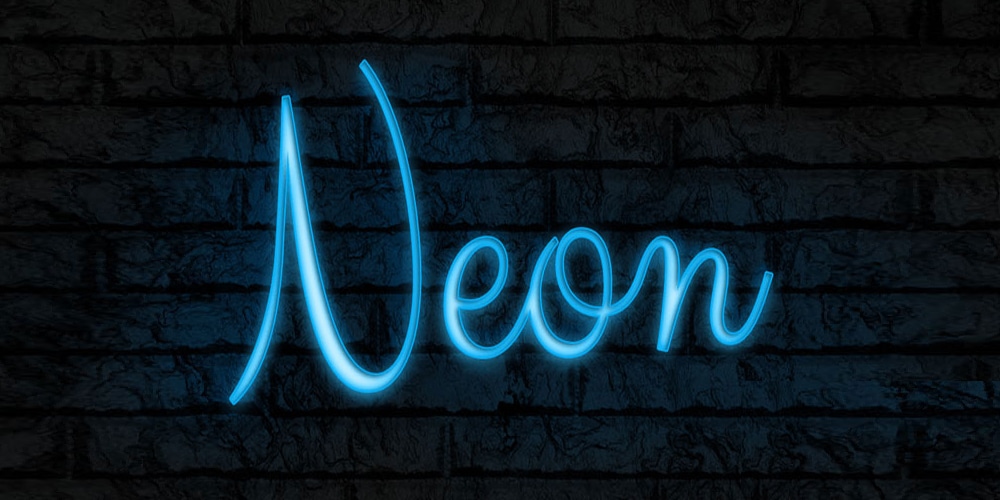 Neon Text Style PSD