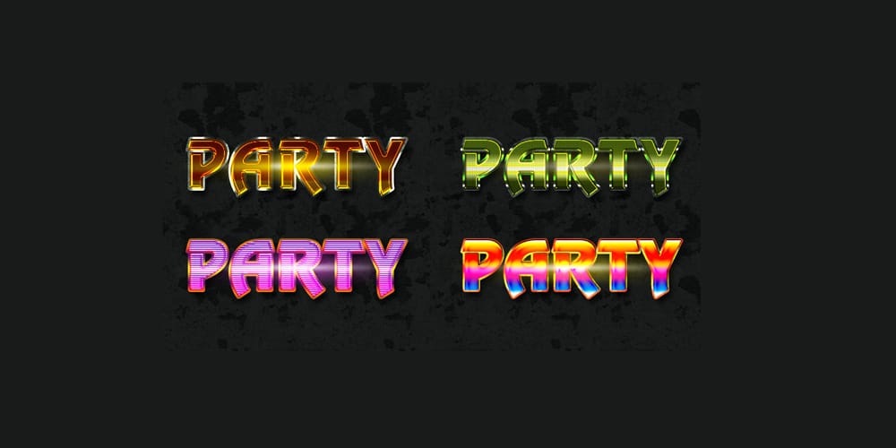 Free Photoshop Party Text Style PSD