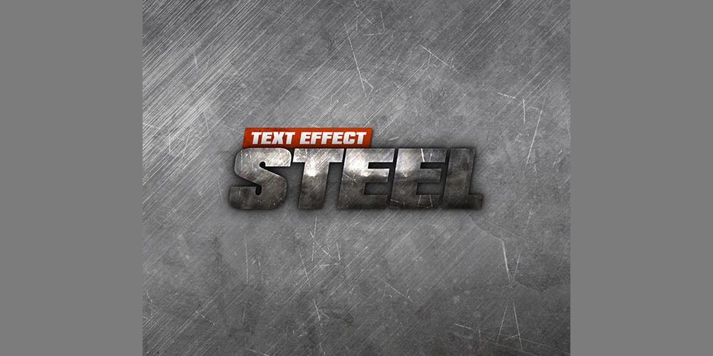 Steel Text Effect PSD