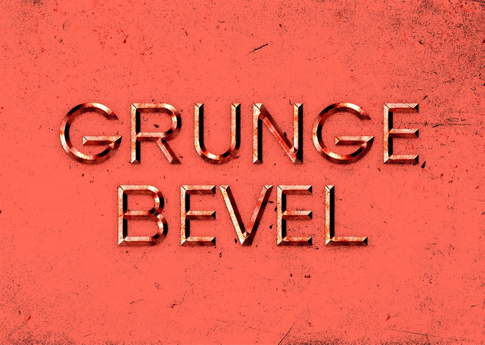 Grunge Bevel Text Effect PSD