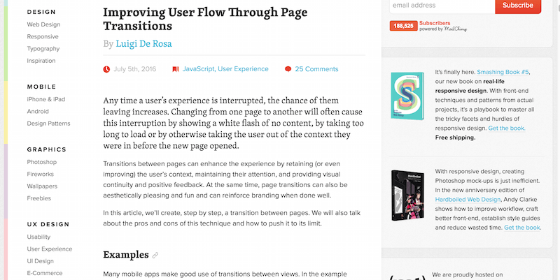 Improving User Flow Through Page Transitions