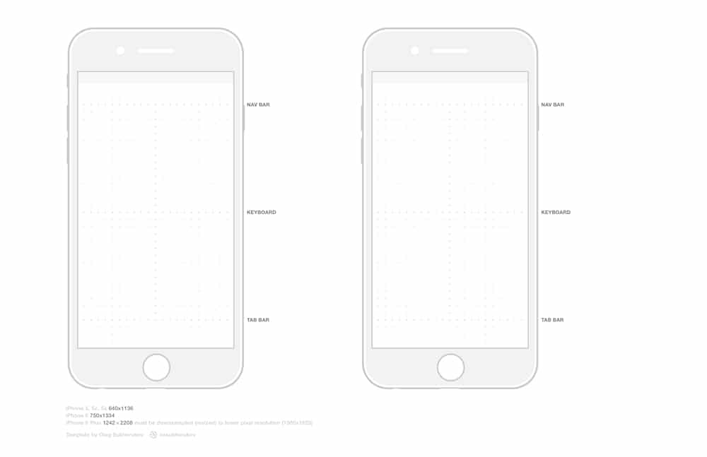 iPhone 6 Wireframes PSD