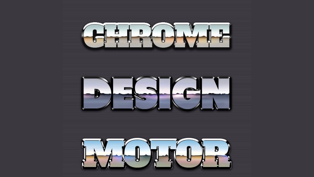 Chrome Reflection Text Styles PSD