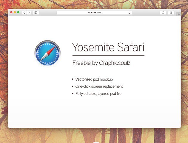 Yosemite Safari Browser Mockup