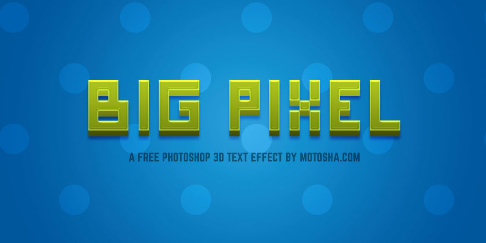 Big Pixel 3D Text Effect PSD