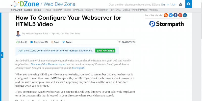 How To Configure Your Webserver for HTML5 Video