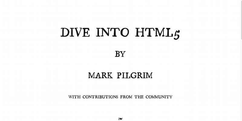Dive Into HTML5