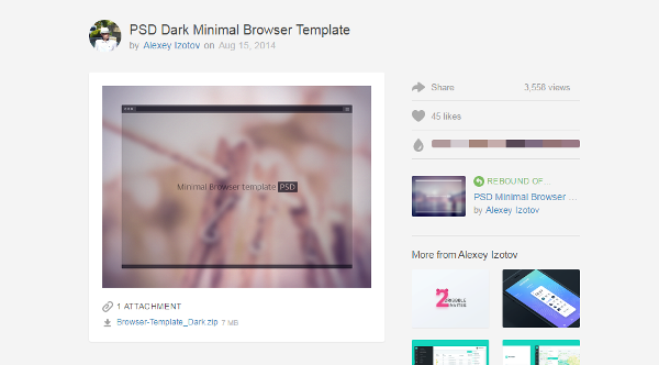 PSD dark minimal browser template