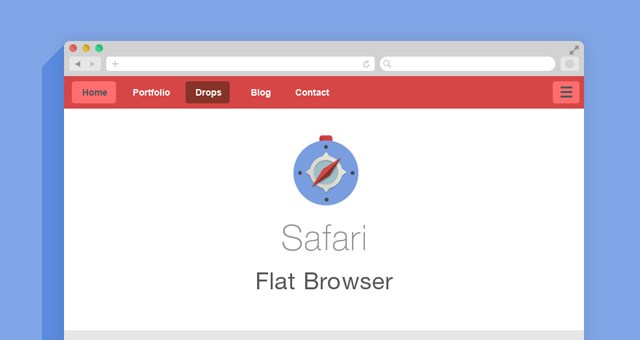 Set Of Flat Web Browsers Chrome, Firefox and Safari PSD Mockup