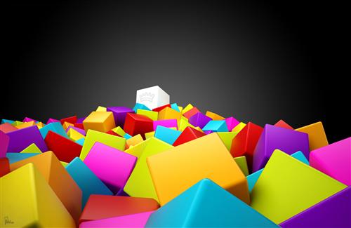3D Colorful Squares Wallpaper