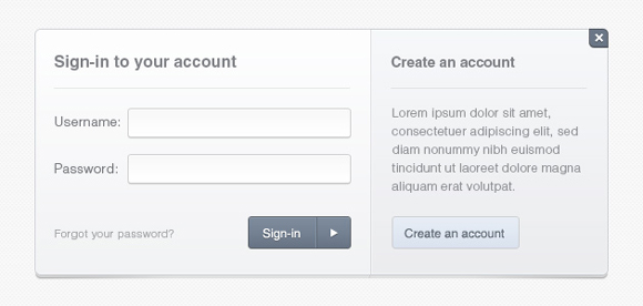 Simple modal box with login
