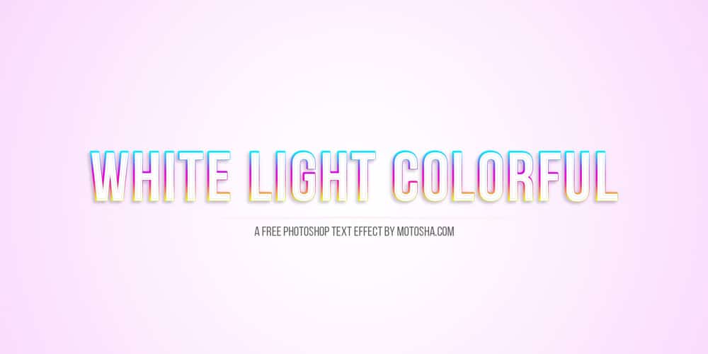 White Light Colorful Text Effect PSD