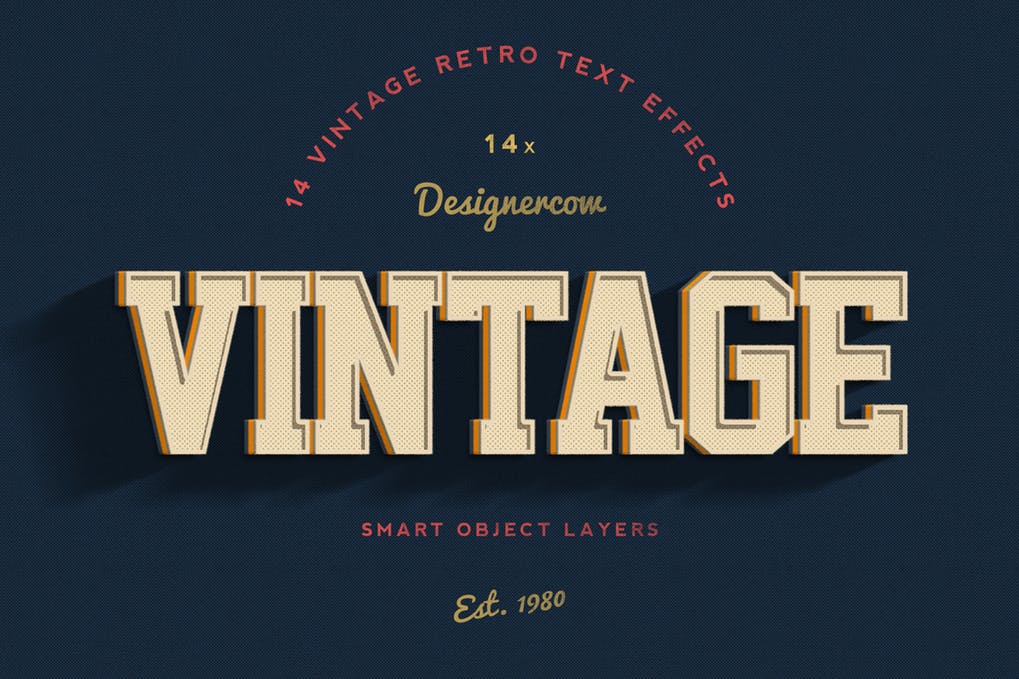 14 Vintage Retro Text Effects 