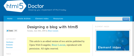 Designing A Blog With HTML5