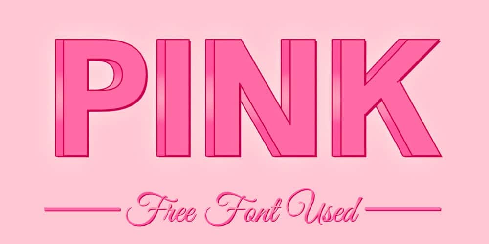 Free 3D Pink Femenine Text Effect PSD