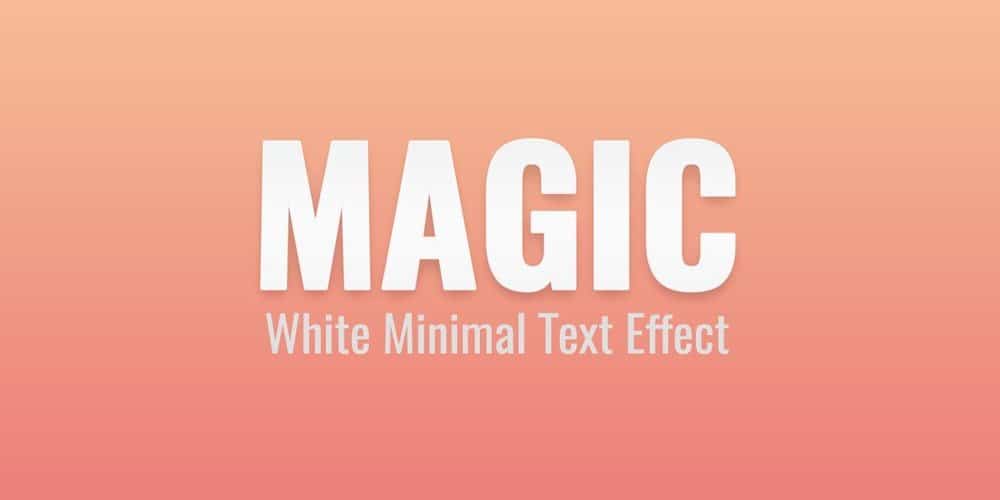 Free White Minimal Text Effect PSD