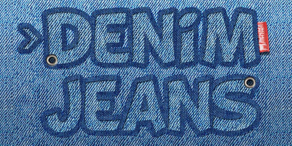 Jeans Text Photoshop Style PSD