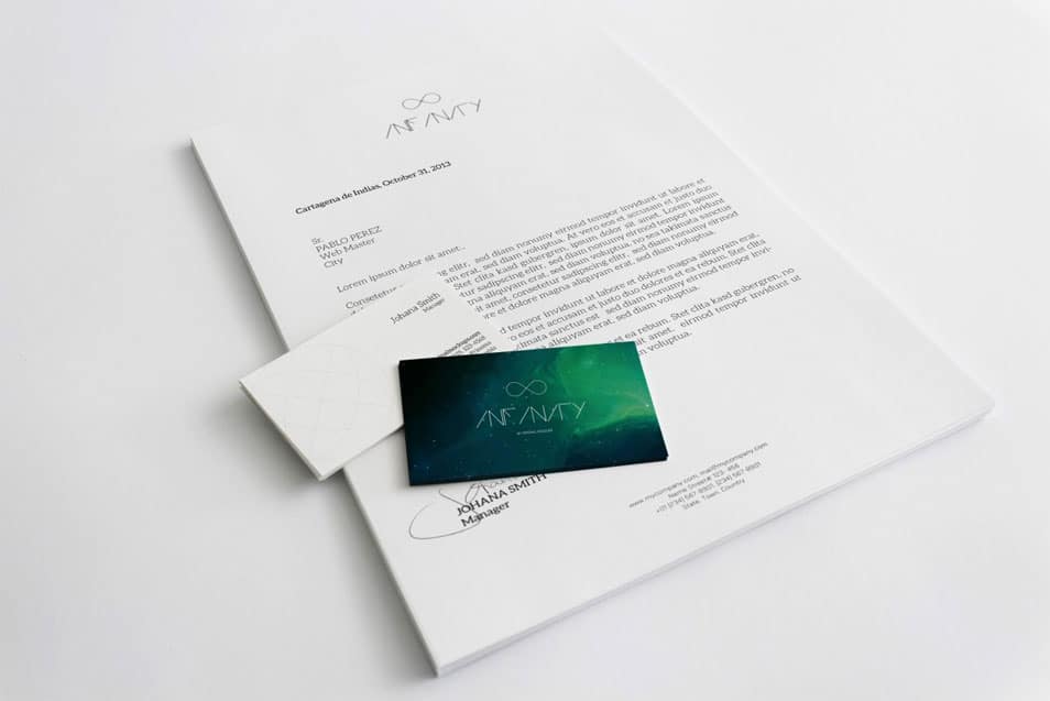 A4 Letterhead and Business Card Mockup -