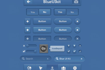 Blue UI Kit PSD