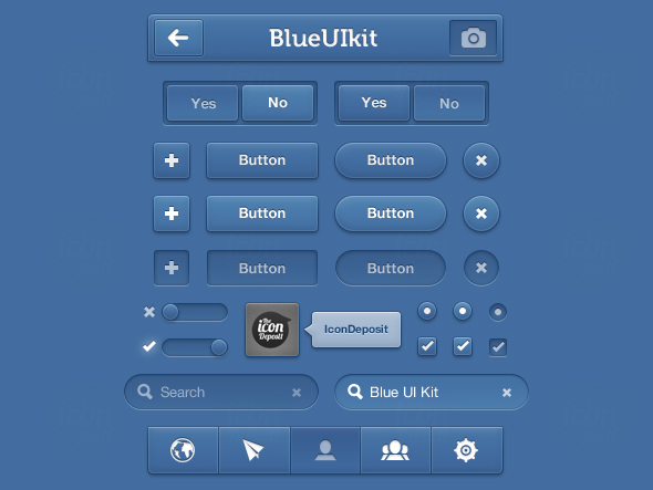 Blue UI Kit PSD