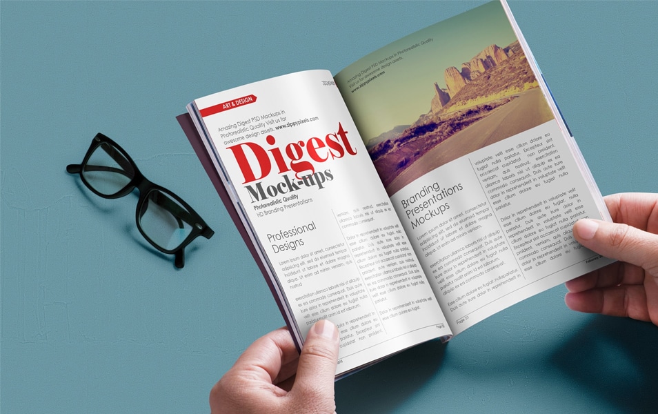 Digest-sized Magazine Mockup