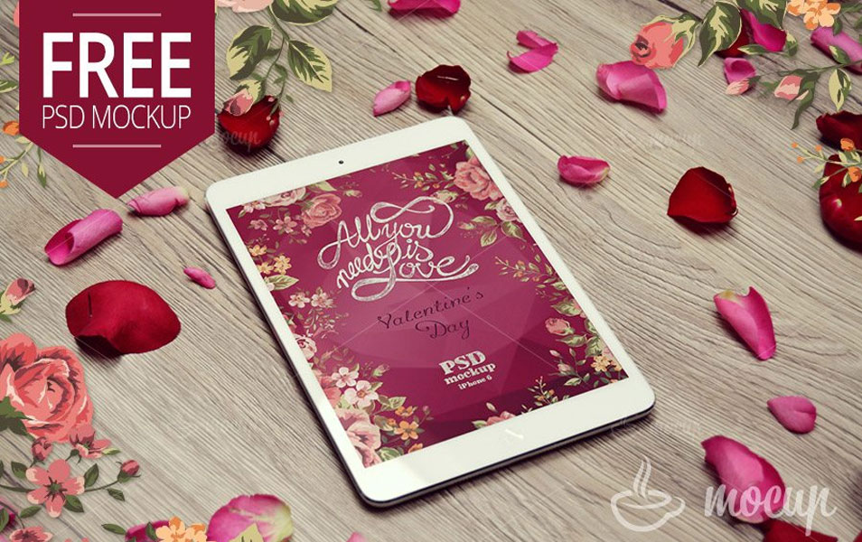 iPad Mini Valentine Mockup