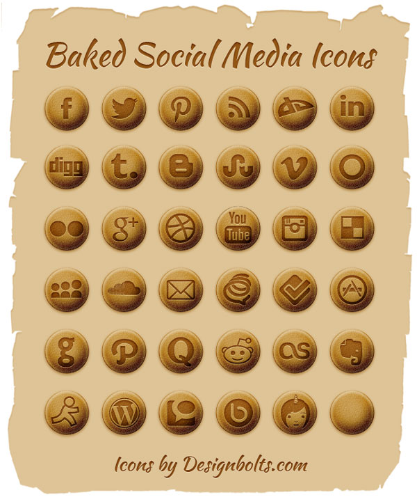 Free Baked Social Media Icons