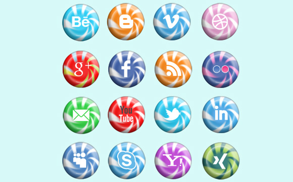 Freebies: Candy Social Media Icons