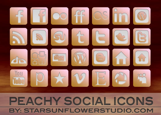Peach Social Icons