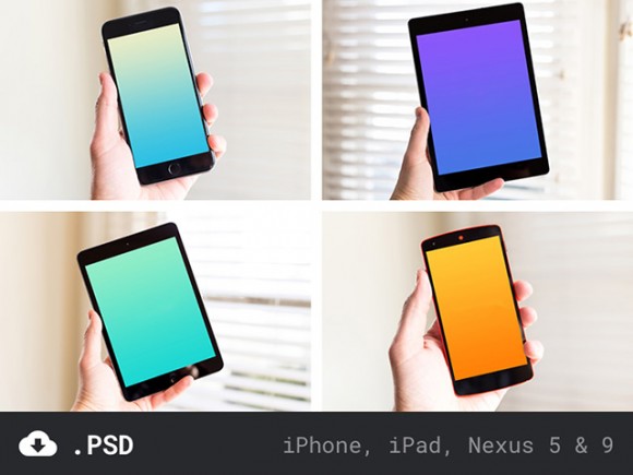 iPhone, iPad & Nexus Mockups