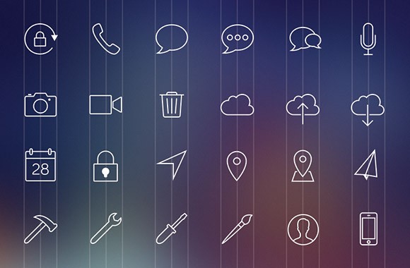 iOS7 Style Line Icons