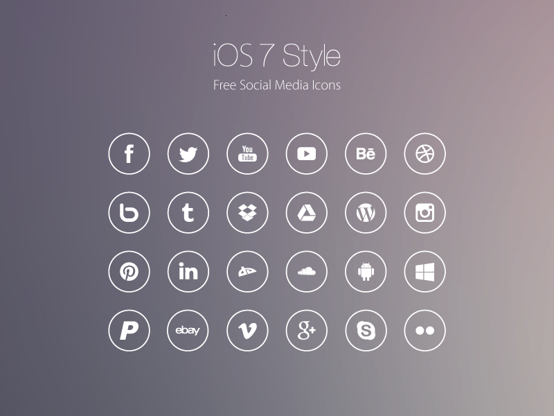 iOS Style Social Media Icons