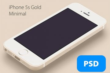 Minimal iPhone 5S Gold Mockup