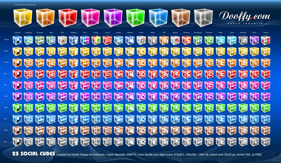 Mega Pack Social Icons - Cubes