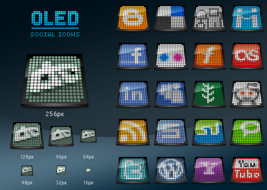 OLED social icons