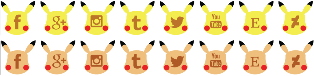 Pikachu social media icons