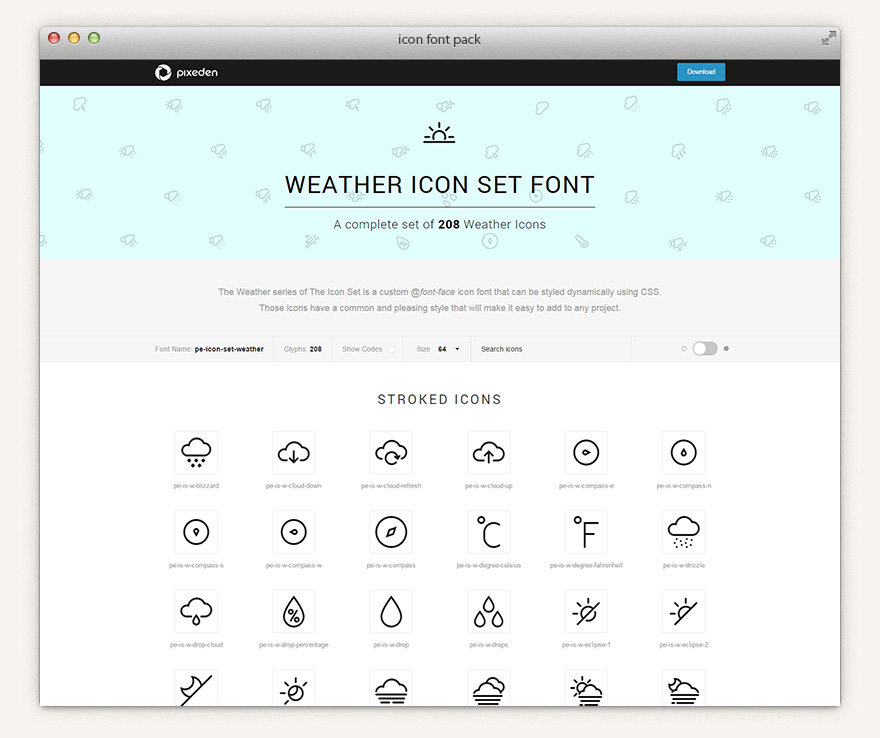 208 Weather Icons Webfont