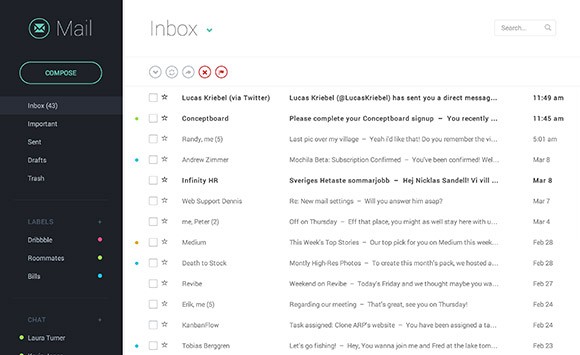Responsive Mail App UI
